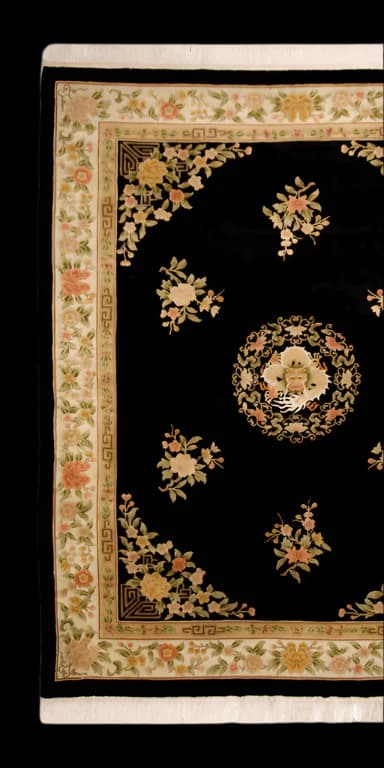 Before: Chinese Aubusson rug restored to like-new condition